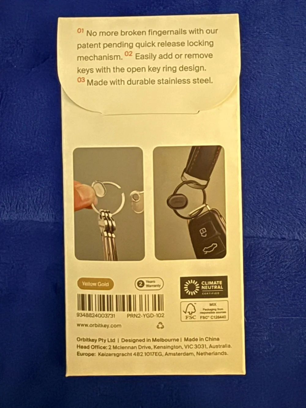 Ring V2 Quick Release Key Ring - Gold